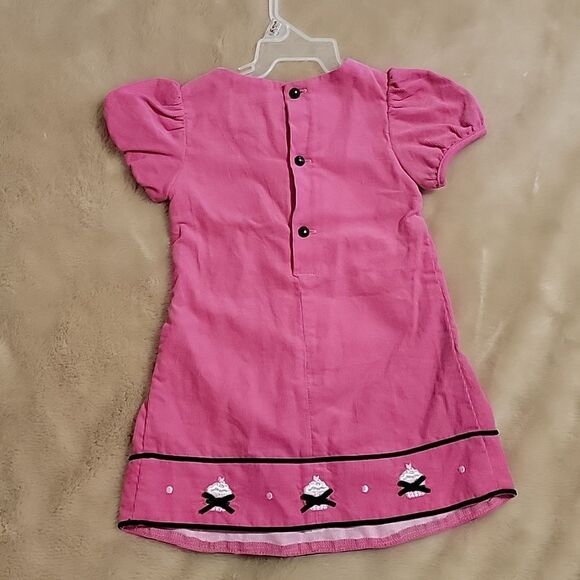 HARTSTRINGS BABY PINK CORDUROY DRESS WITH CUPCAKES ON HEM, SIZE 12 MONTHS - Picture 8 of 11